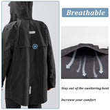 Waterbestendige regenjas en overbroek met reflectie