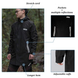Waterbestendige regenjas en overbroek met reflectie