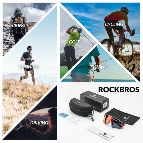 ROCKBROS sportzonnebril uv400 met tr90 frame#stijl_rode gepolariseerde lens