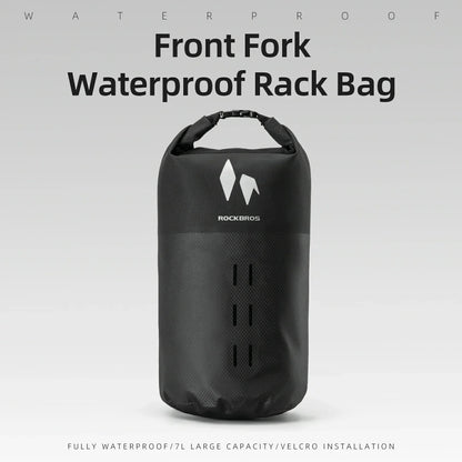 Close-up of waterproof welded seams on bike bag.