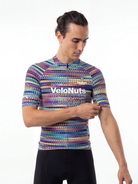 ROCKBROS heren fietsshirt Retro Signal ademend wielershirt Neon Dotwave