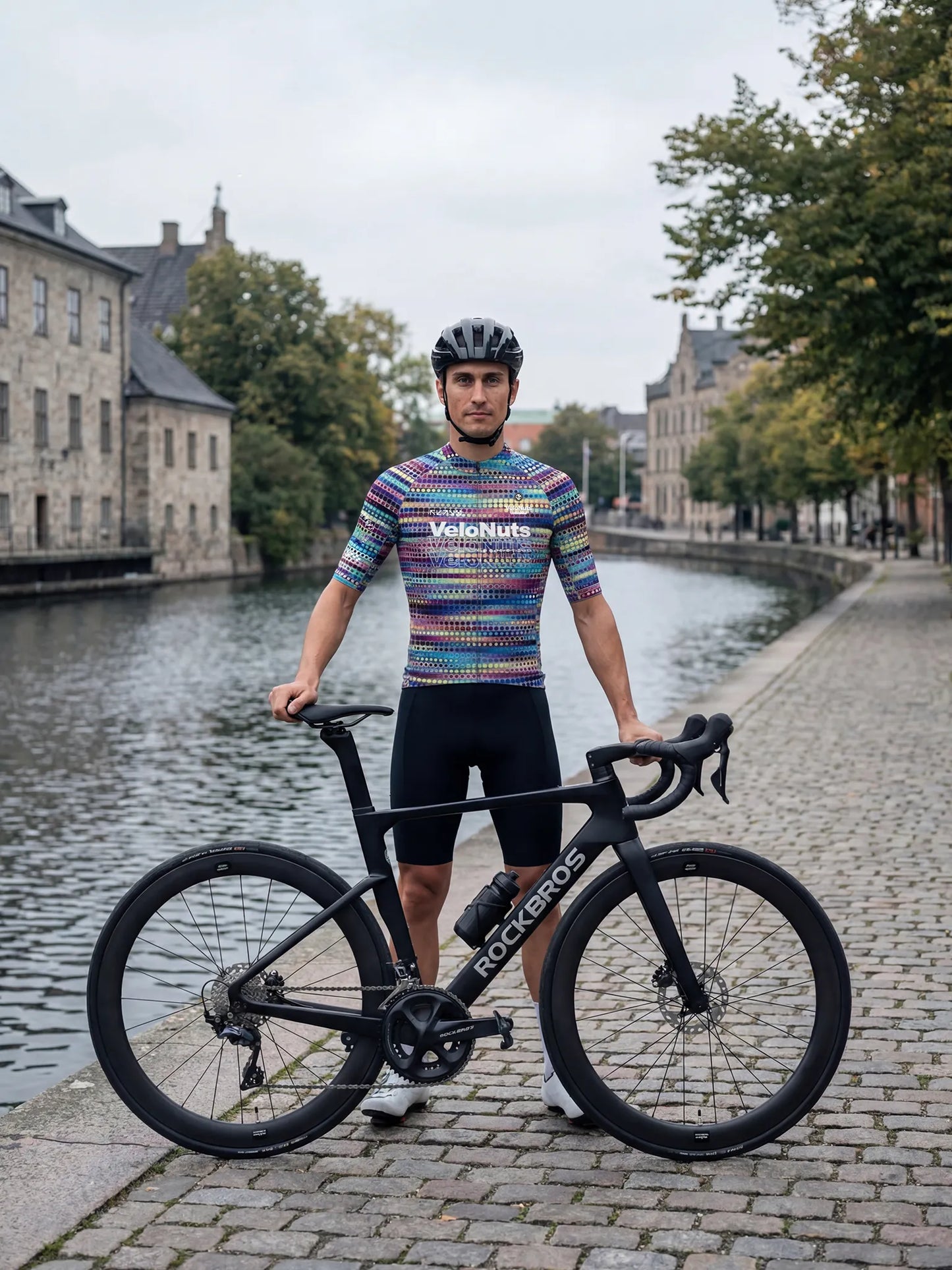 ROCKBROS heren fietsshirt Retro Signal ademend wielershirt Neon Dotwave