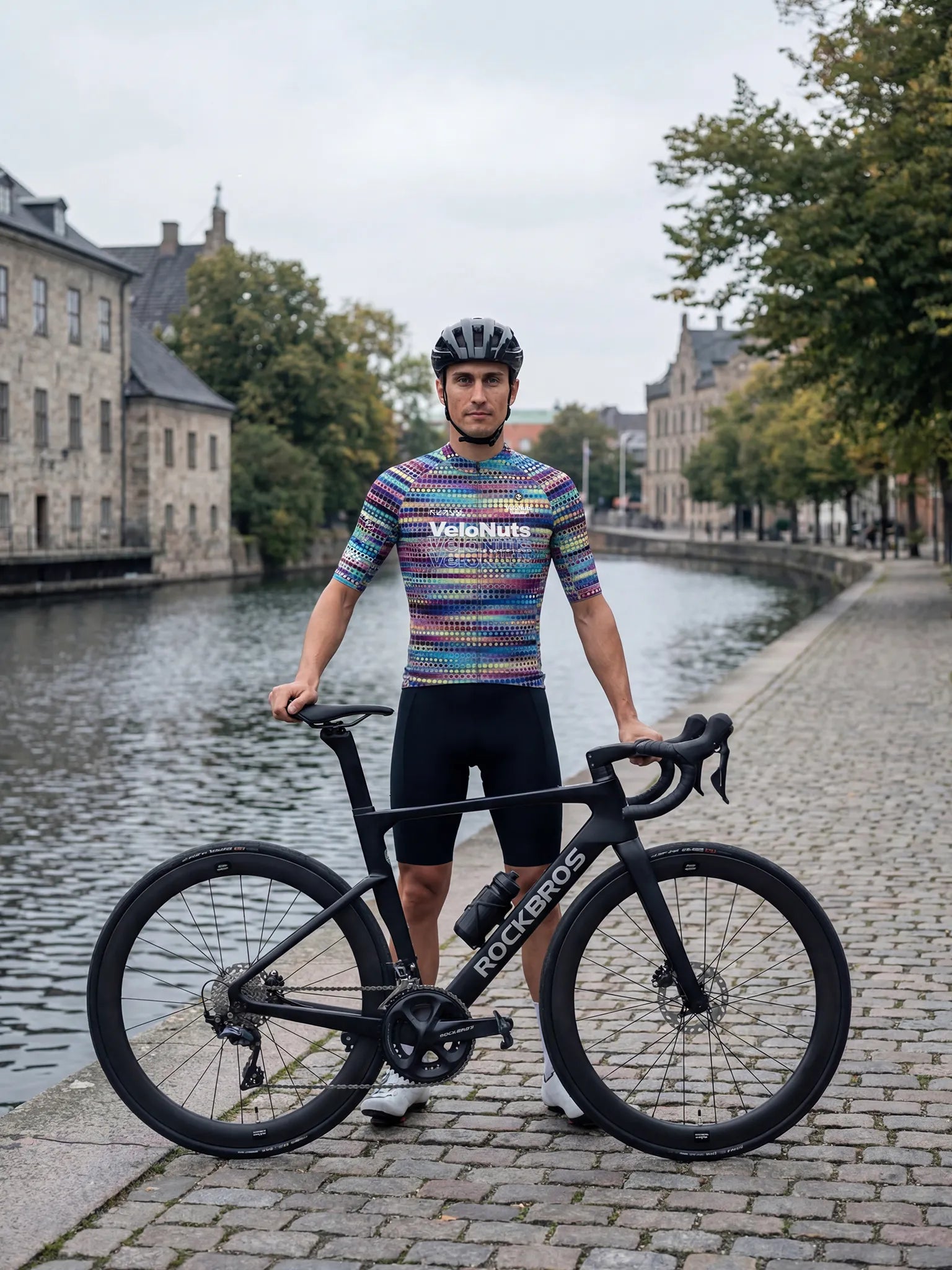 ROCKBROS heren fietsshirt Retro Signal ademend wielershirt Neon Dotwave