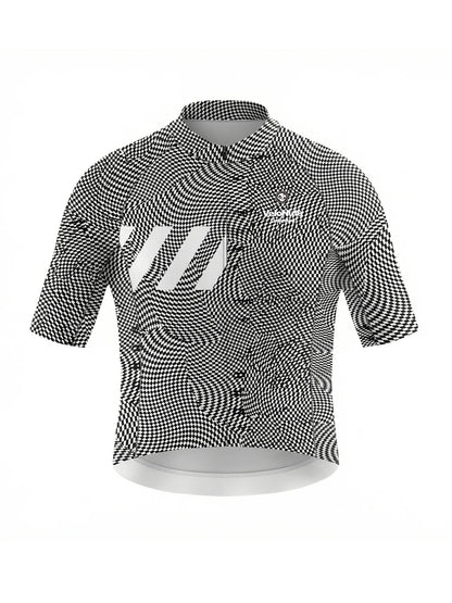 ROCKBROS heren fietsshirt Pixel Riot ademend wielershirt Optical Warp Check