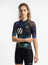 ROCKBROS dames fietsshirt Ink Burst ademend wielershirt Cosmic Spray