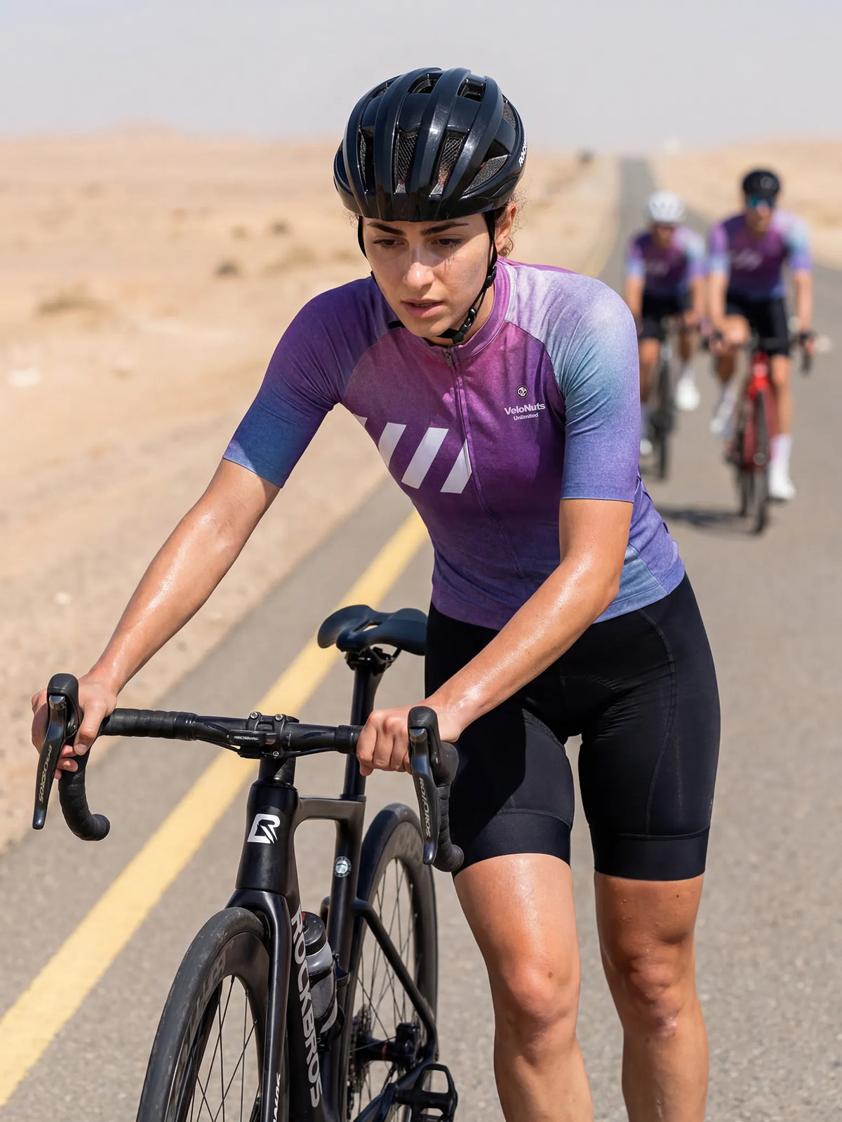 ROCKBROS dames fietsshirt Aura Fade ademend wielershirt Lavender Mist