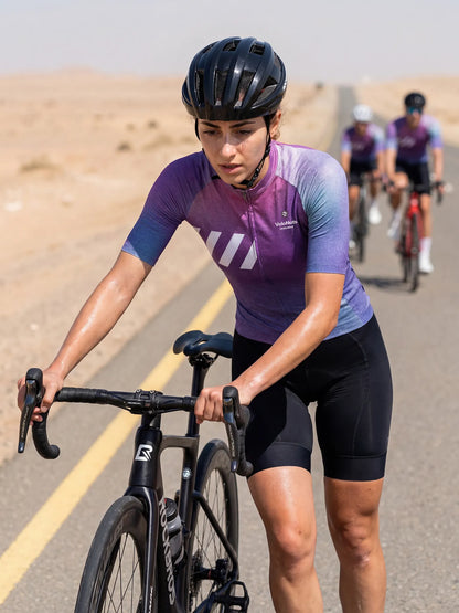 ROCKBROS dames fietsshirt Aura Fade ademend wielershirt Lavender Mist