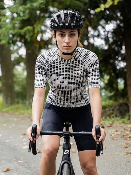 ROCKBROS dames fietsshirt Pixel Riot ademend wielershirt Mono Pixel Grid