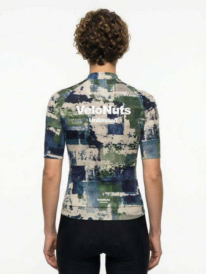 ROCKBROS dames fietsshirt Terrain Blocks ademend wielershirt Moss Stone Blocks