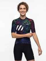 ROCKBROS dames fietsshirt Biolume Garden ademend wielershirt Neon Seed Burst