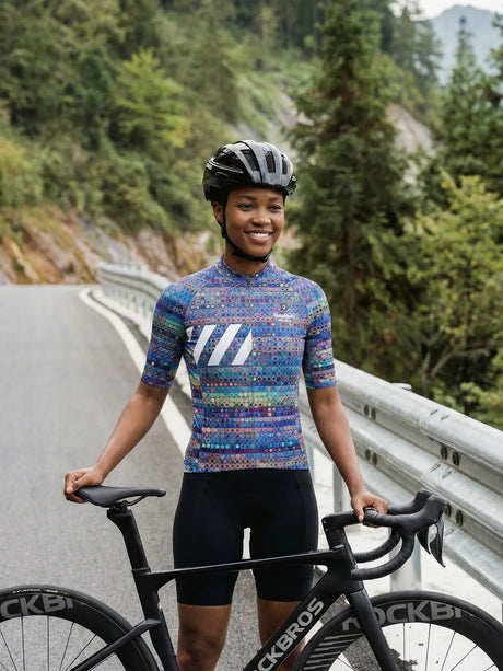 ROCKBROS dames fietsshirt Pixel Riot ademend wielershirt Prism Mosaic