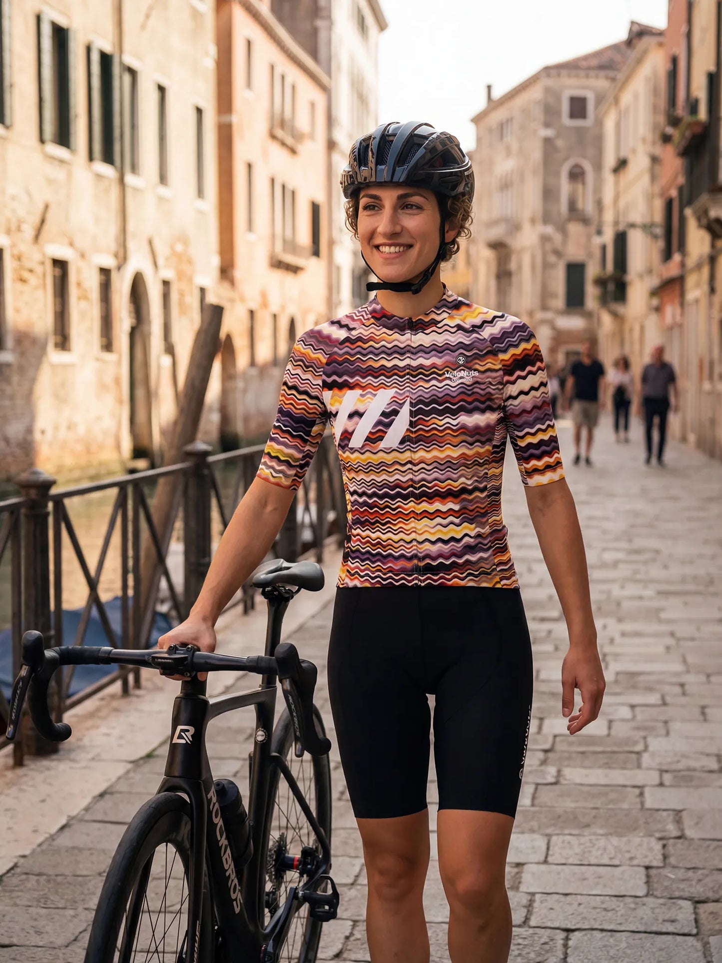 ROCKBROS dames fietsshirt Retro Signal ademend wielershirt Psychedelic Wave