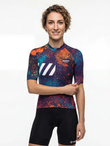 ROCKBROS dames fietsshirt Ink Burst ademend wielershirt Solar Spray