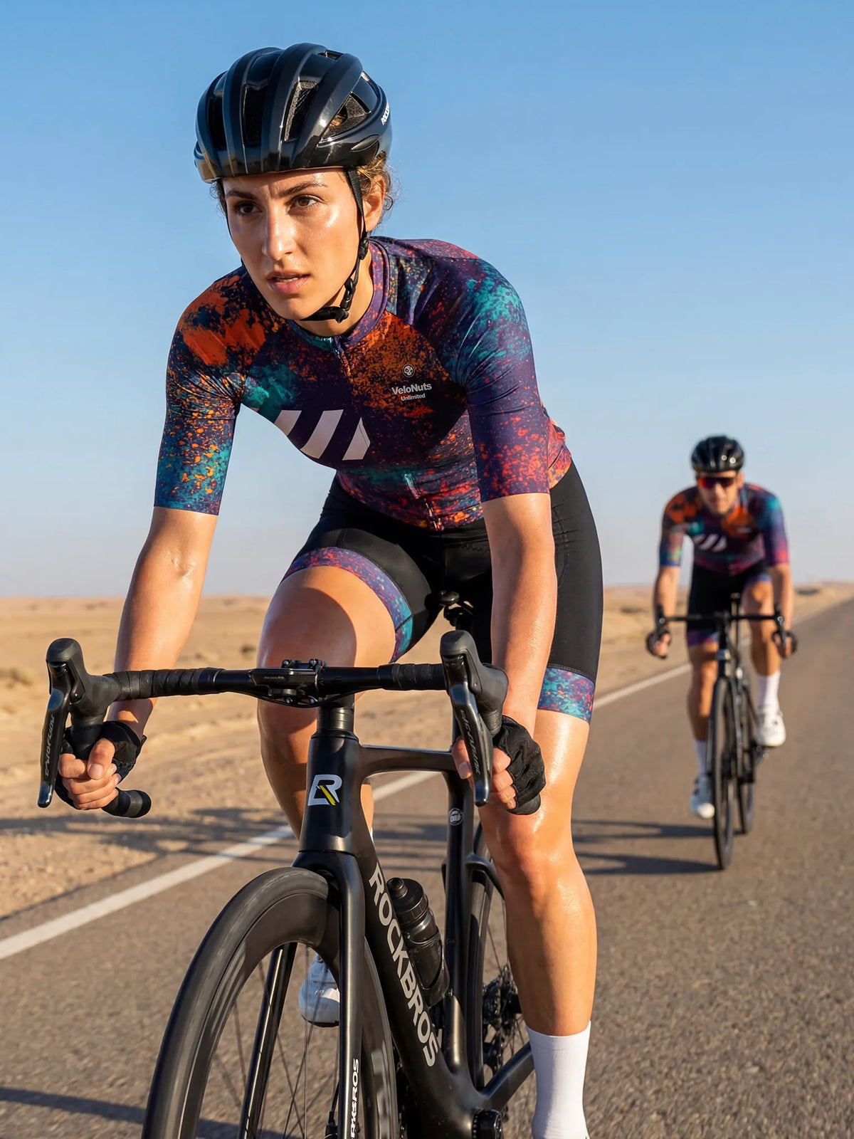 ROCKBROS dames fietsshirt Ink Burst ademend wielershirt Solar Spray