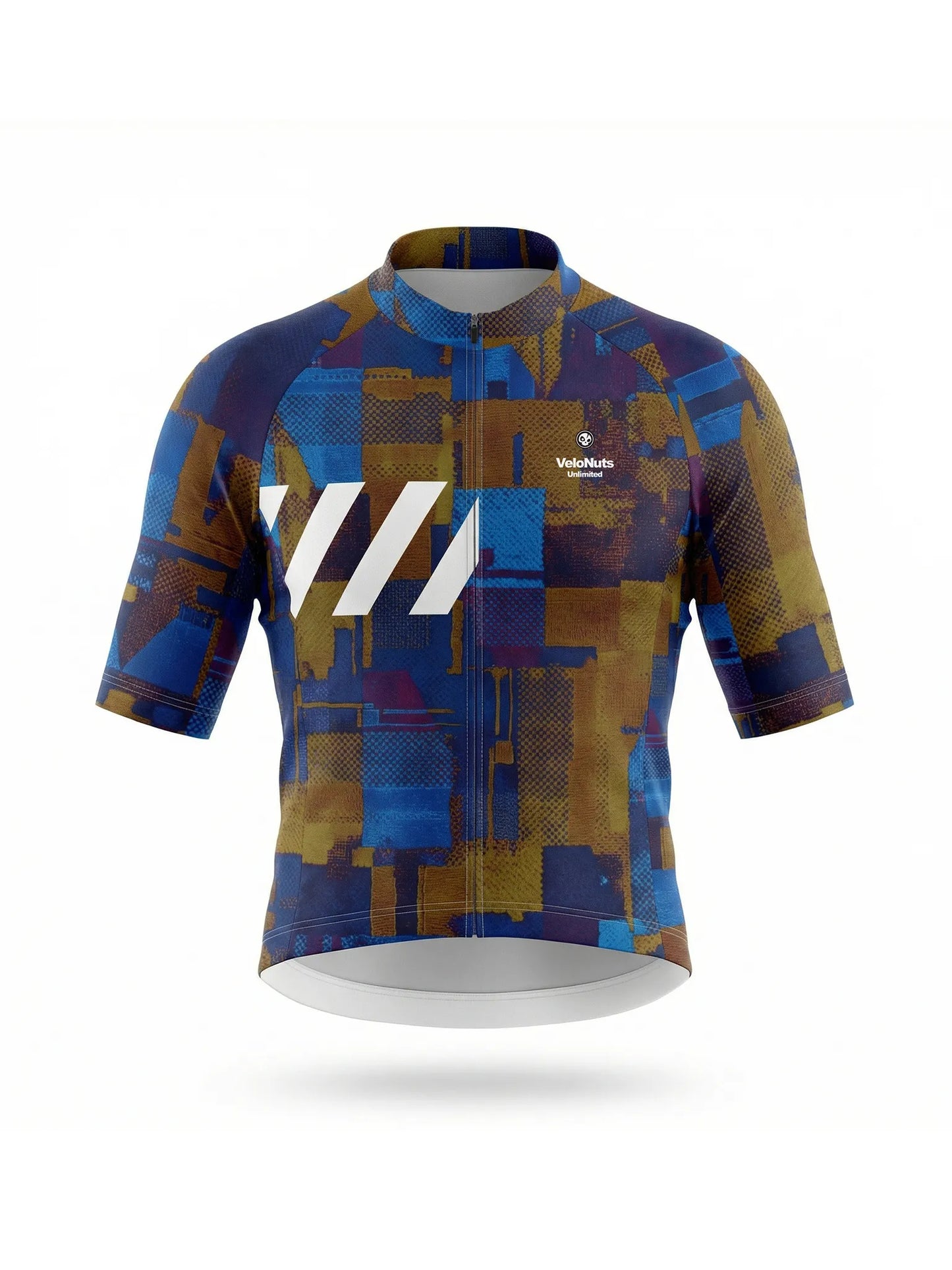 ROCKBROS dames fietsshirt Terrain Blocks ademend wielershirt Cobalt Rust Blocks