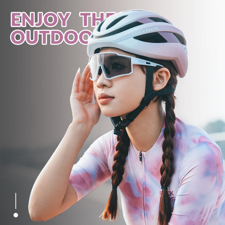 ROCKBROS sportzonnebril uv400 met tr90 frame#stijl_witte fotochromische lens