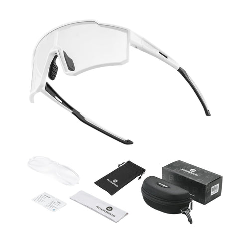 ROCKBROS sportzonnebril uv400 met tr90 frame#stijl_witte fotochromische lens