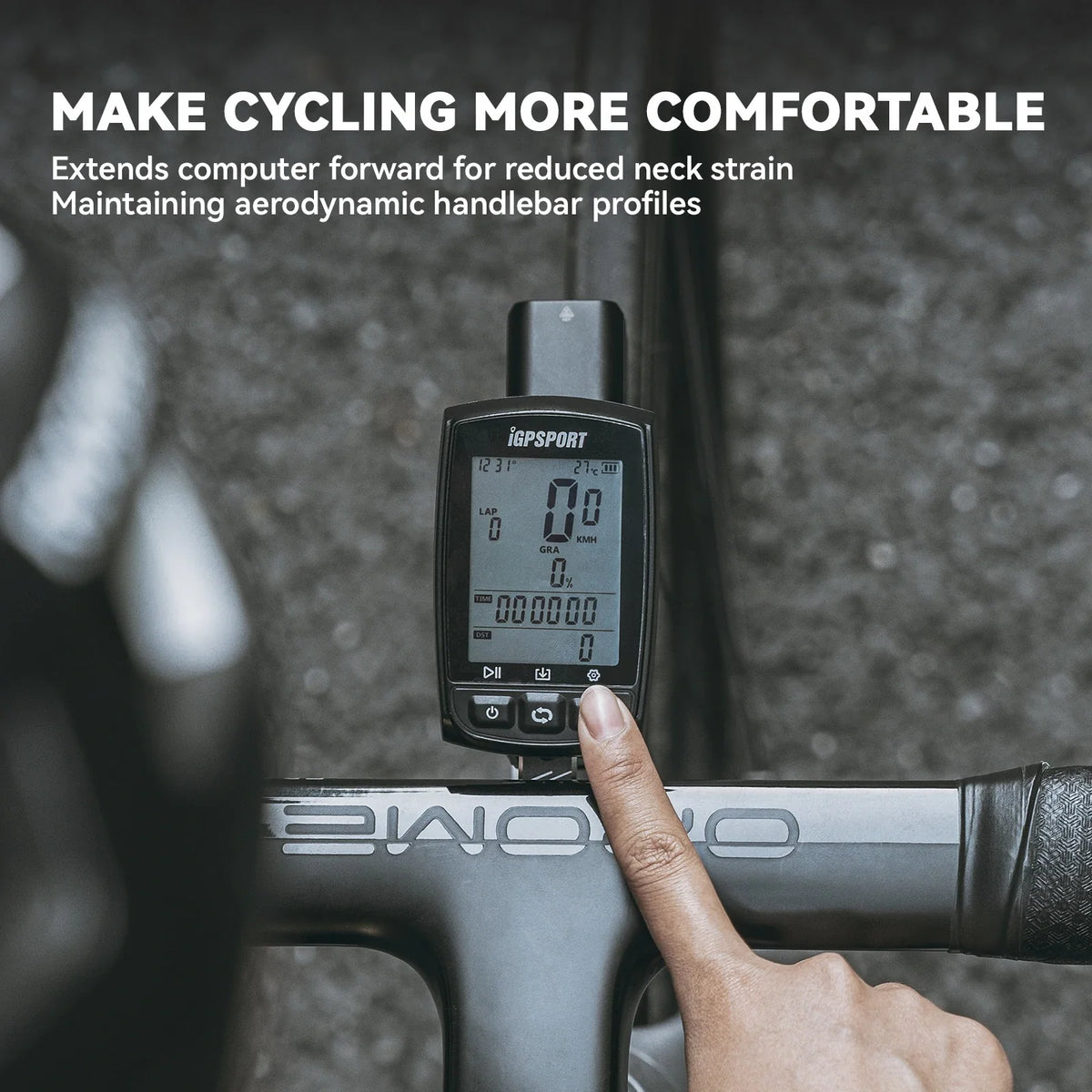Aero aluminium out-front fietscomputerhouder