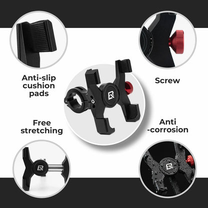 ROCKBROS aluminium telefoonhouder voor fiets voor smartphones van 4,7 tot 7,1 inch#type_klemringbevestiging