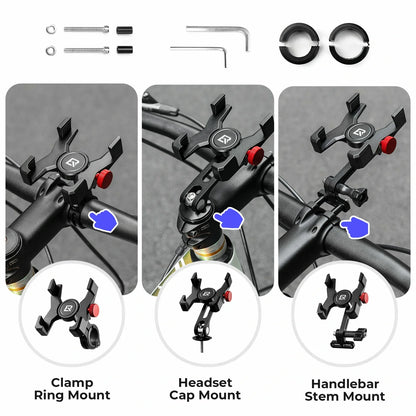 ROCKBROS aluminium telefoonhouder voor fiets voor smartphones van 4,7 tot 7,1 inch#type_stuurpenbevestiging