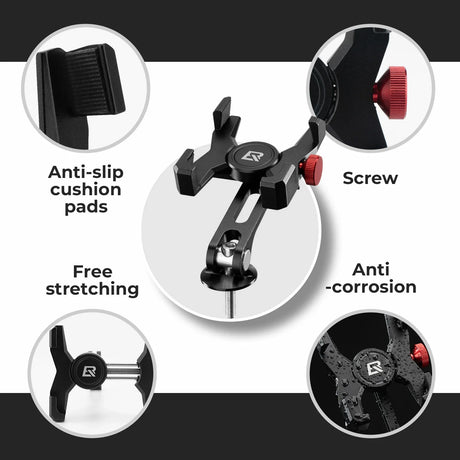 ROCKBROS aluminium telefoonhouder voor fiets voor smartphones van 4,7 tot 7,1 inch#type_balhoofddekselbevestiging
