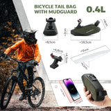 Zadeltas met transparant PVC-spatbord
