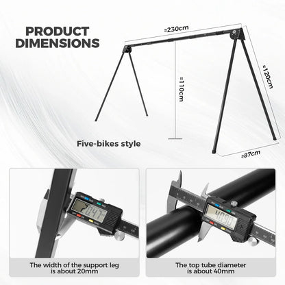 bicycle display stand for stable bike parking and storage at home or in the garage#Size_Five-bikes style