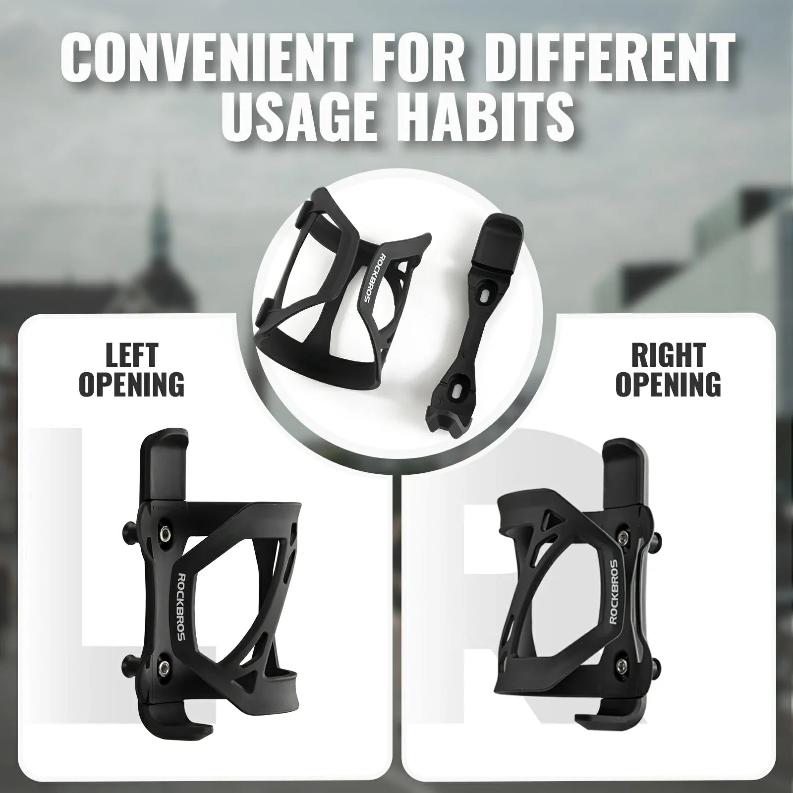 Bike bottle cage side open holder for road and mountain bikes