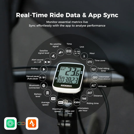 GPS-fietscomputer met 2,9-inch display