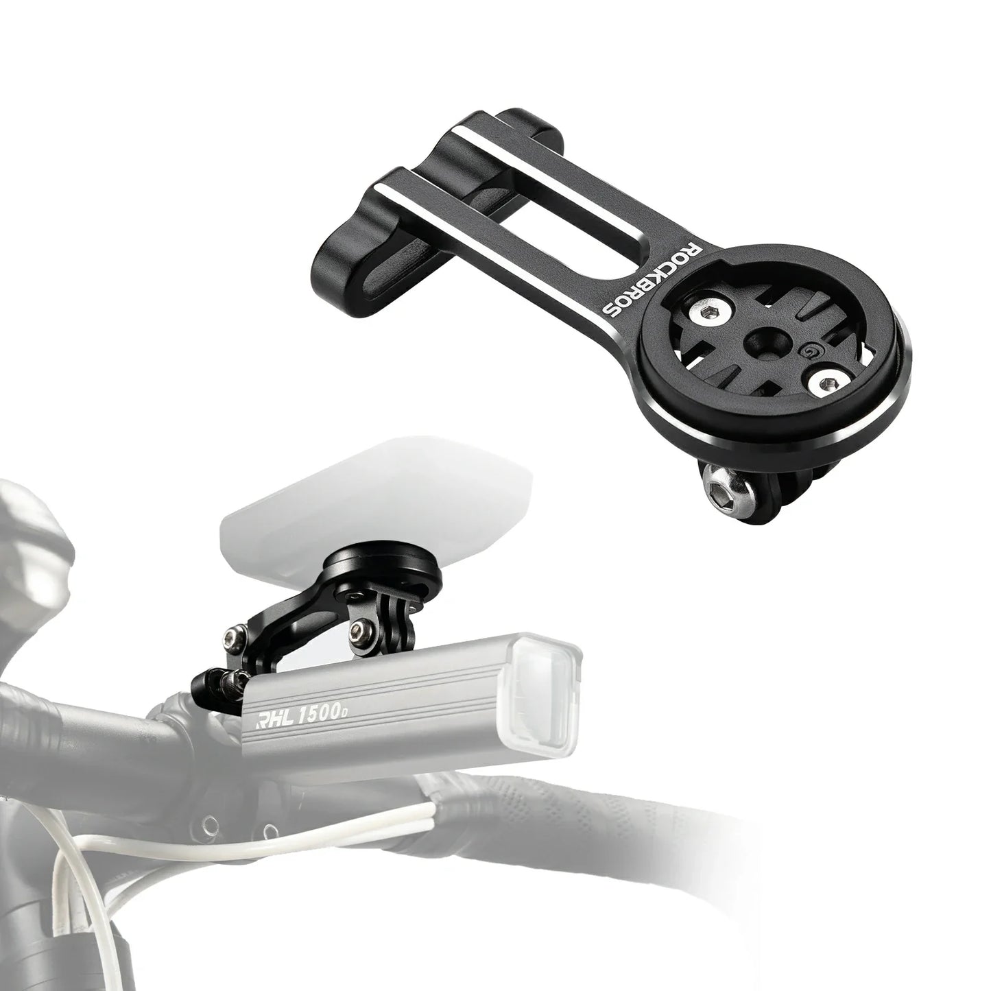 Bike computer mount compatible with Garmin and Bryton GPS devices