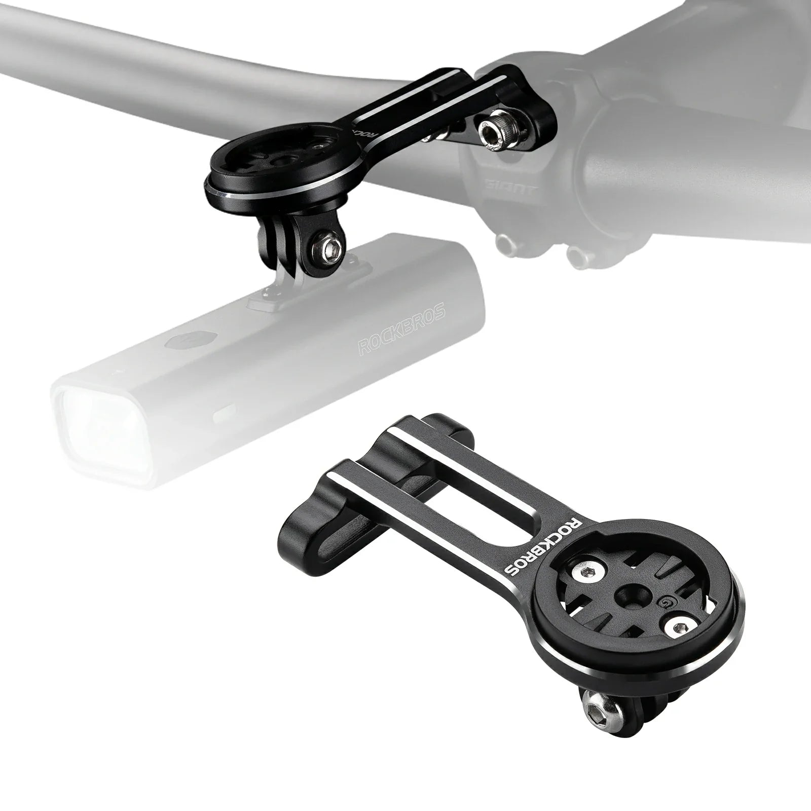 Lightweight aluminium bike computer mount for Garmin and Bryton
