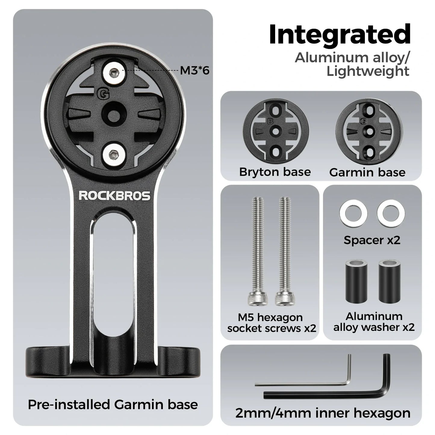 Out front handlebar mount for Garmin and Bryton bike computers