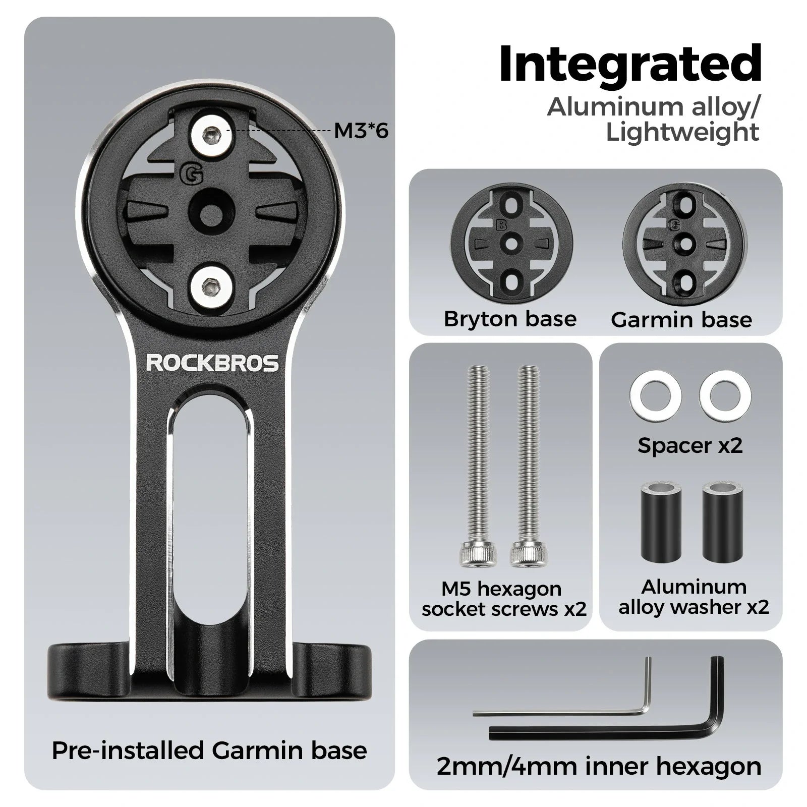 Out front handlebar mount for Garmin and Bryton bike computers