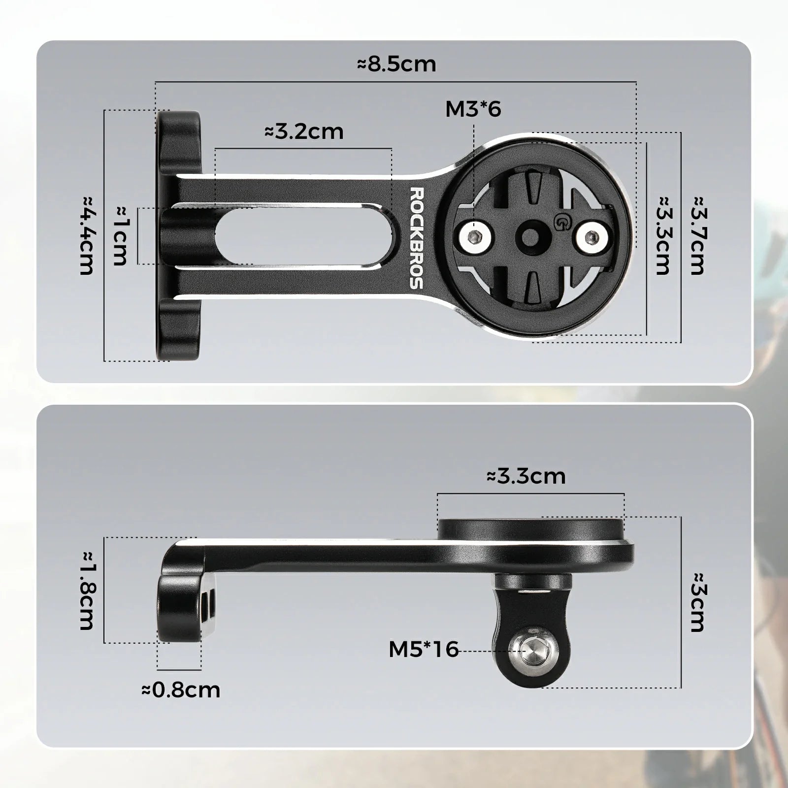 Bike computer mount with universal camera holder
