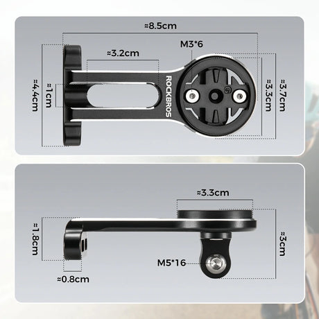 Fietscomputerhouder voor Garmin, Bryton, camera en lamp