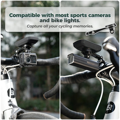 Cycling computer mount for Garmin and Bryton with light adapter