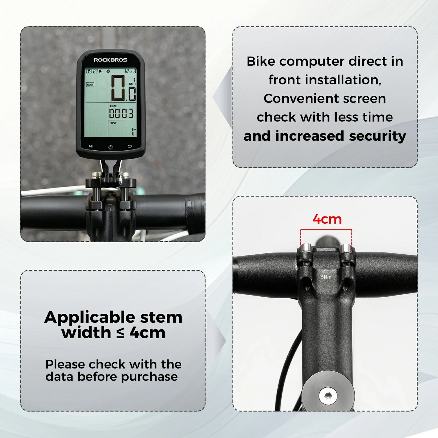 Front handlebar mount for Garmin Bryton cycling computers and lights