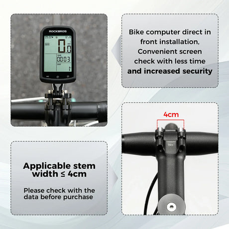 Fietscomputerhouder voor Garmin, Bryton, camera en lamp