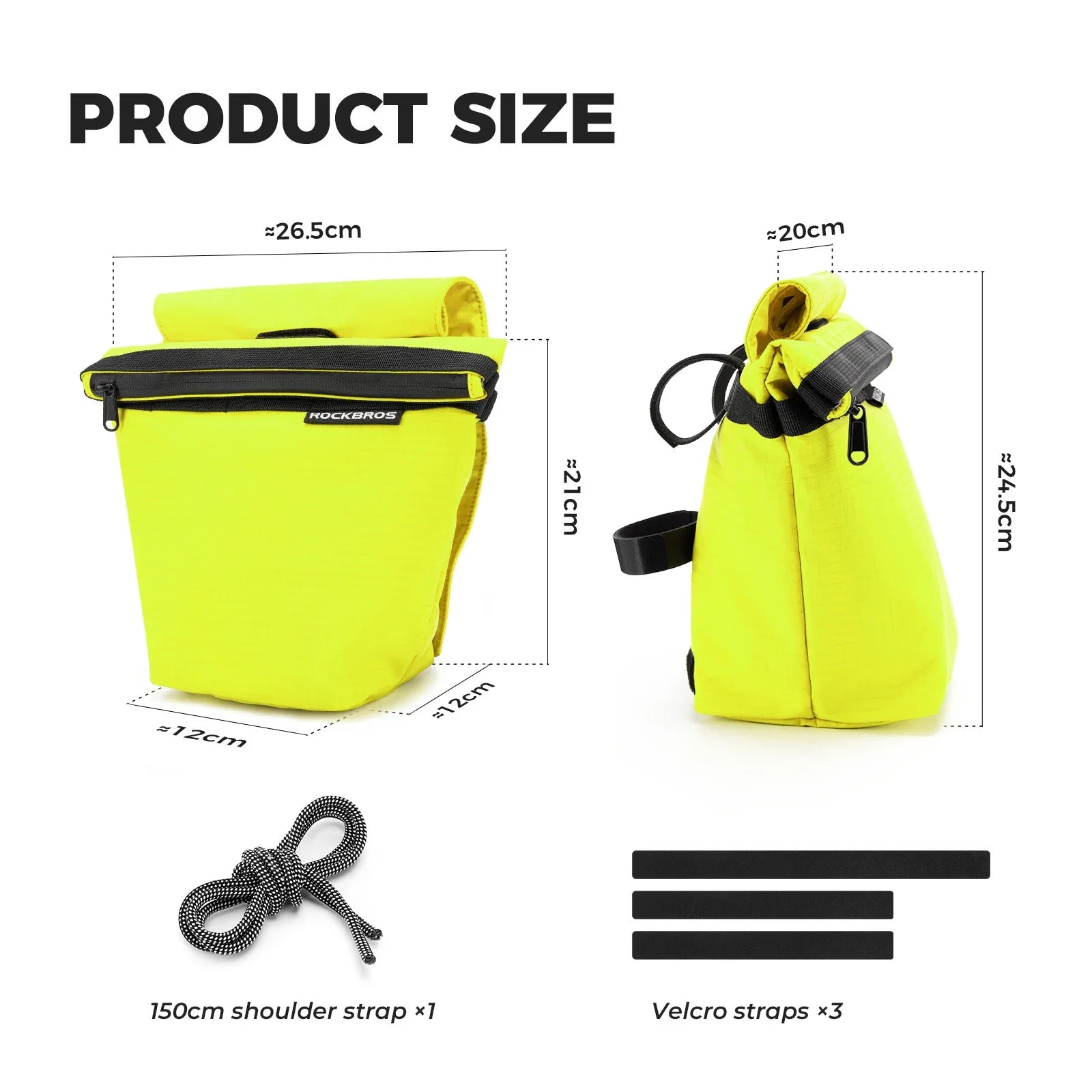 ROCKBROS bike handlebar bag ultralight 2-in-1 shoulder strap 3l
#Color_Yellow
