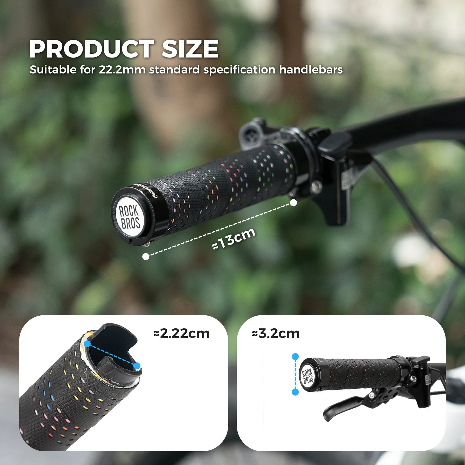 ROCKBROS bike handlebar grips double lock non-slip universal 