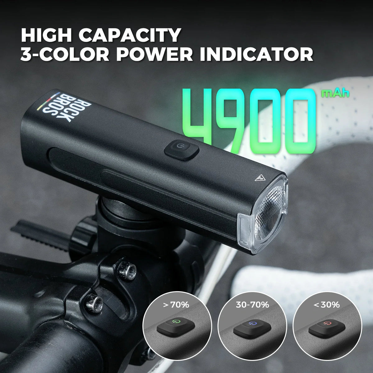 ROCKBROS road to sky fietskoplamp tot 1500 lumen#maat_1500ml