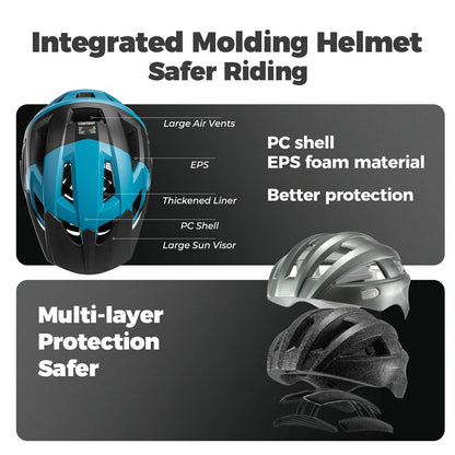 Bike helmet, lightweight 58-62cm cycling helmet with ventilation top angle