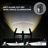 Fietslichtset met 1600 lm voorlicht en remsensor-achterlicht