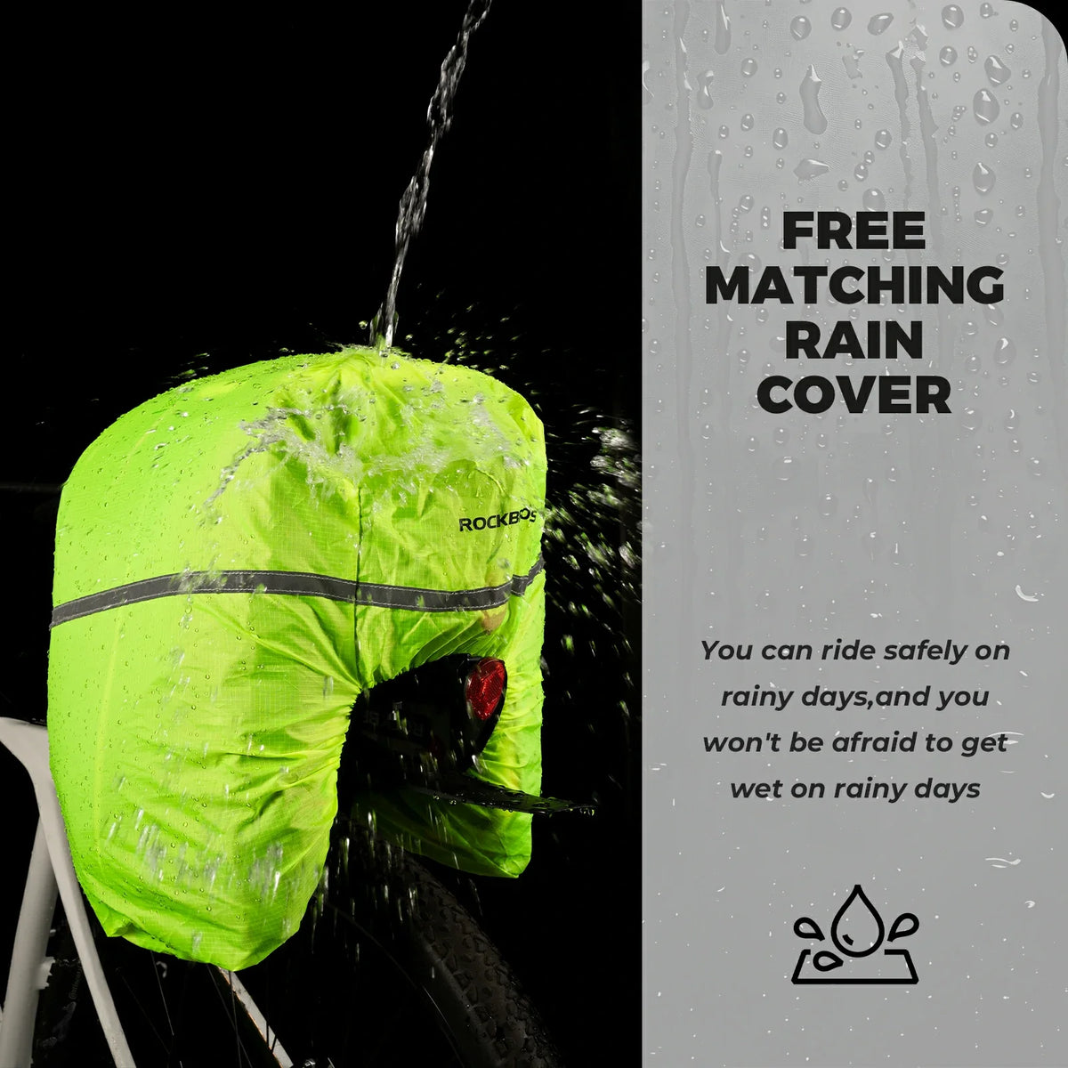 Uitbreidbare fietstas 17–35 L met regenhoes