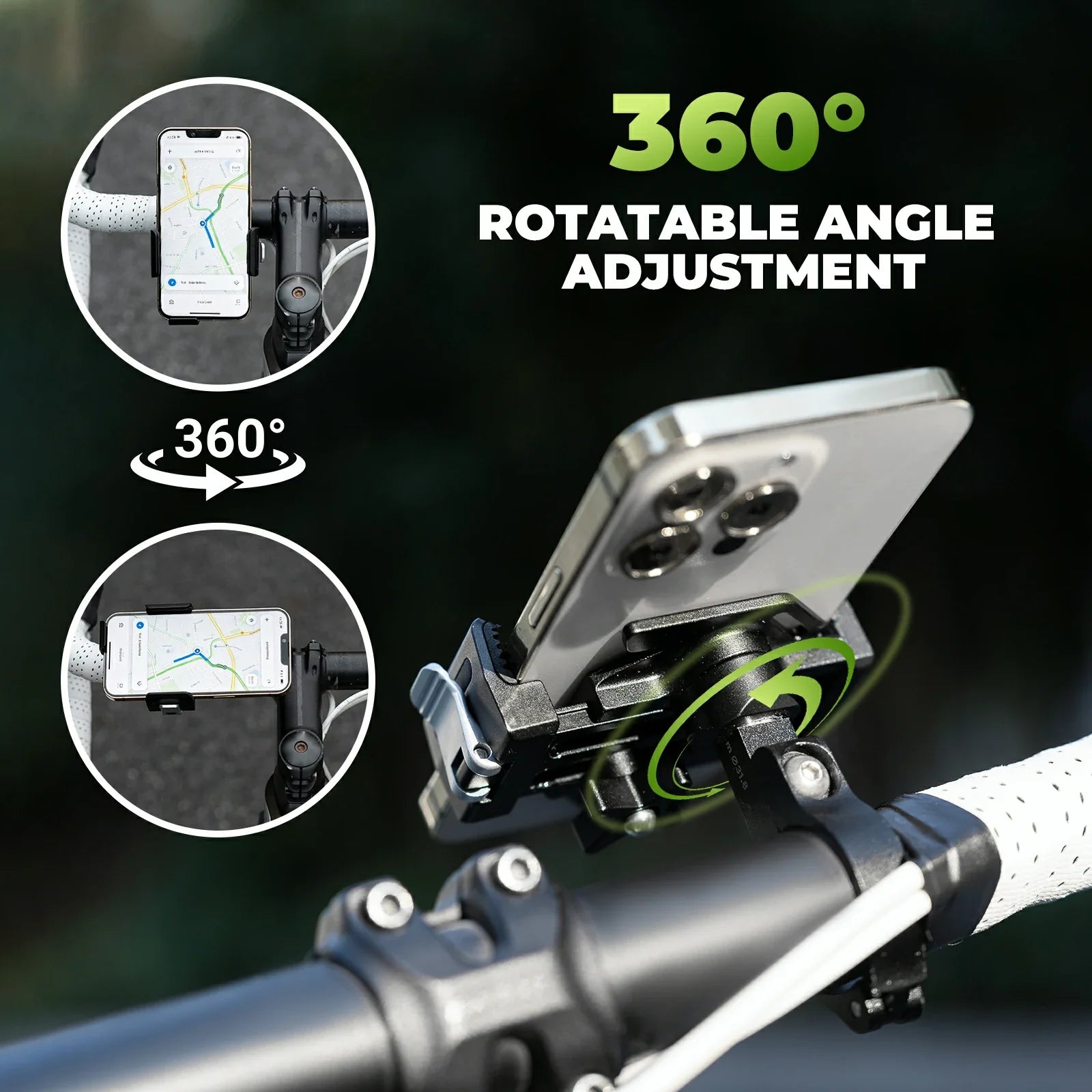 ROCKBROS bike phone holder 360 rotatable aluminium alloy mount