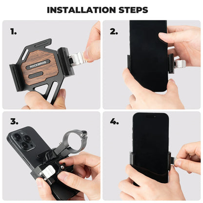 ROCKBROS bike phone holder 360 rotatable aluminium alloy mount