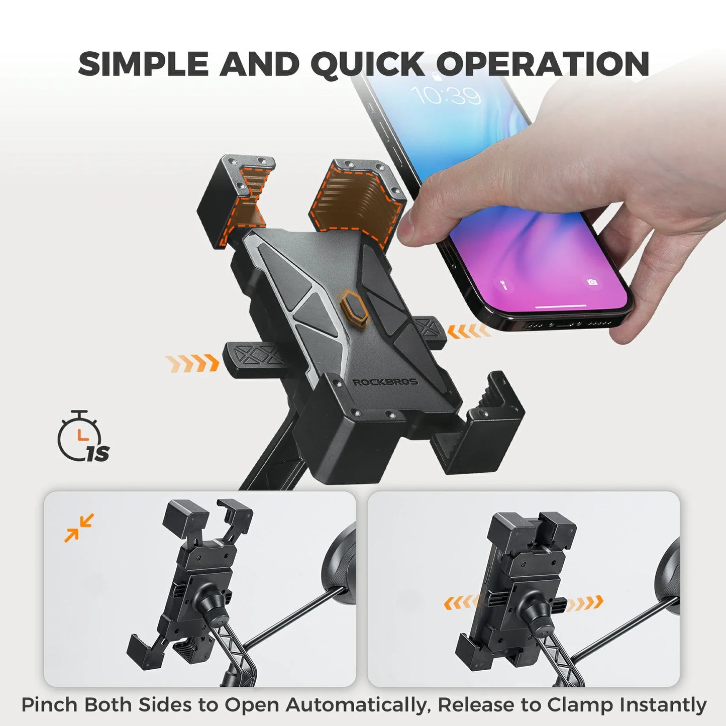 ROCKBROS 360 graden draaibare telefoonhouder voor fiets voor smartphone