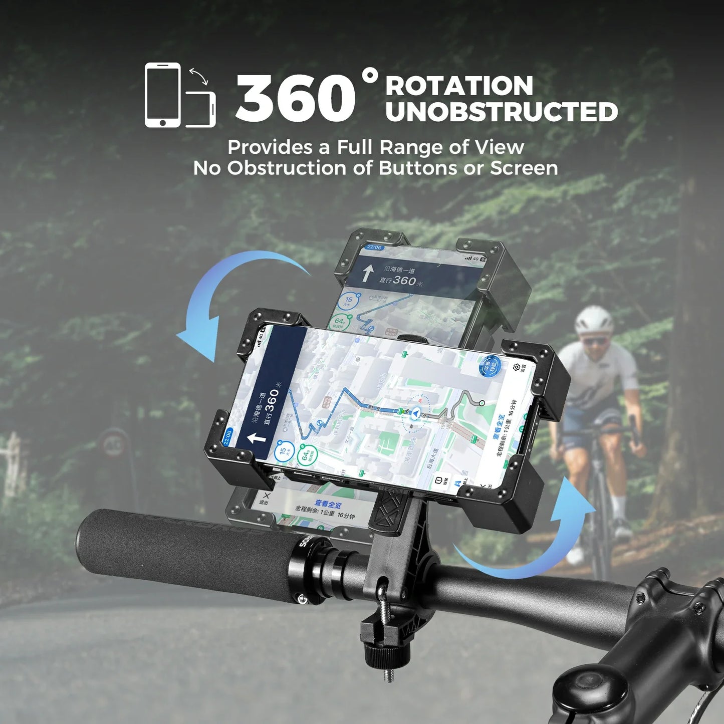 ROCKBROS 360 graden draaibare telefoonhouder voor fiets voor smartphone