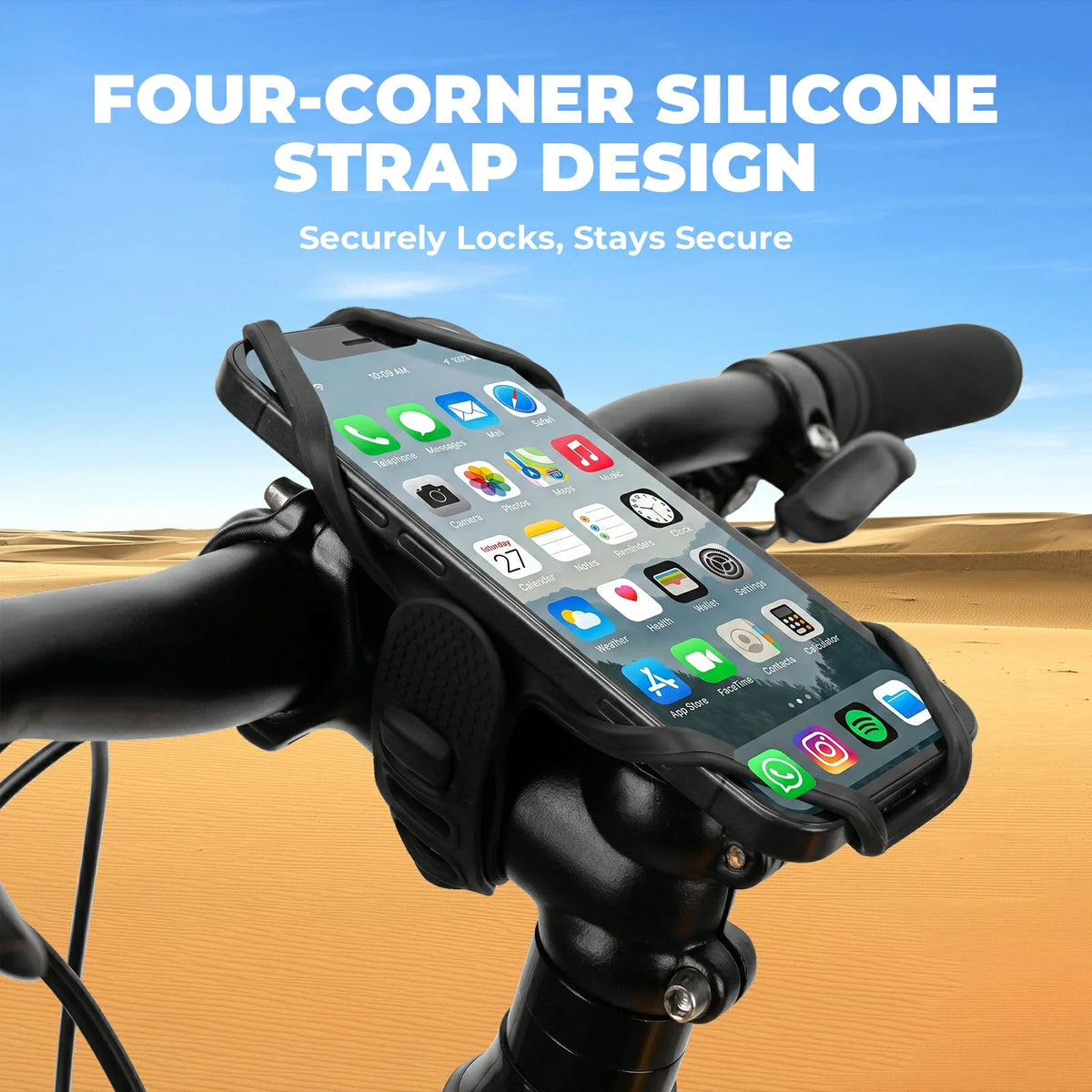 Universele siliconen telefoonhouder met 4-punts grip