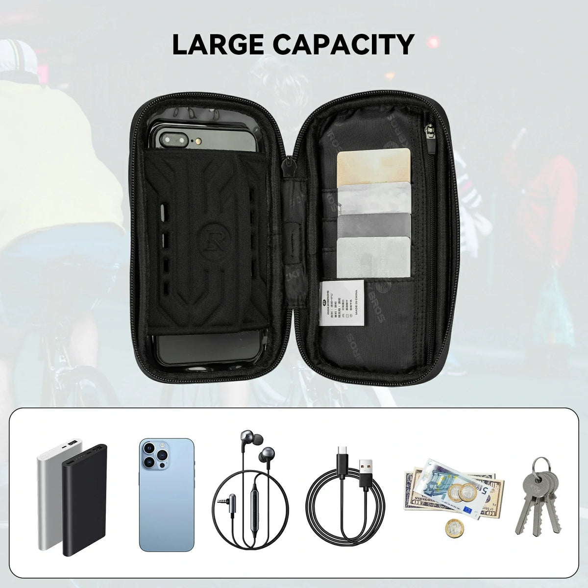 Telefoontas met touchscreen en 360° draaibare houder